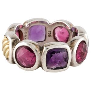 David Yurman Amethyst and Tourmaline Ring